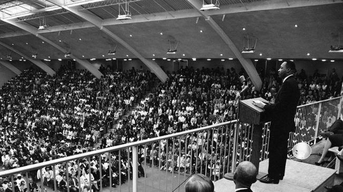 Martin Luther King Jr. speaking at PLNU's campus (then Cal Western) 