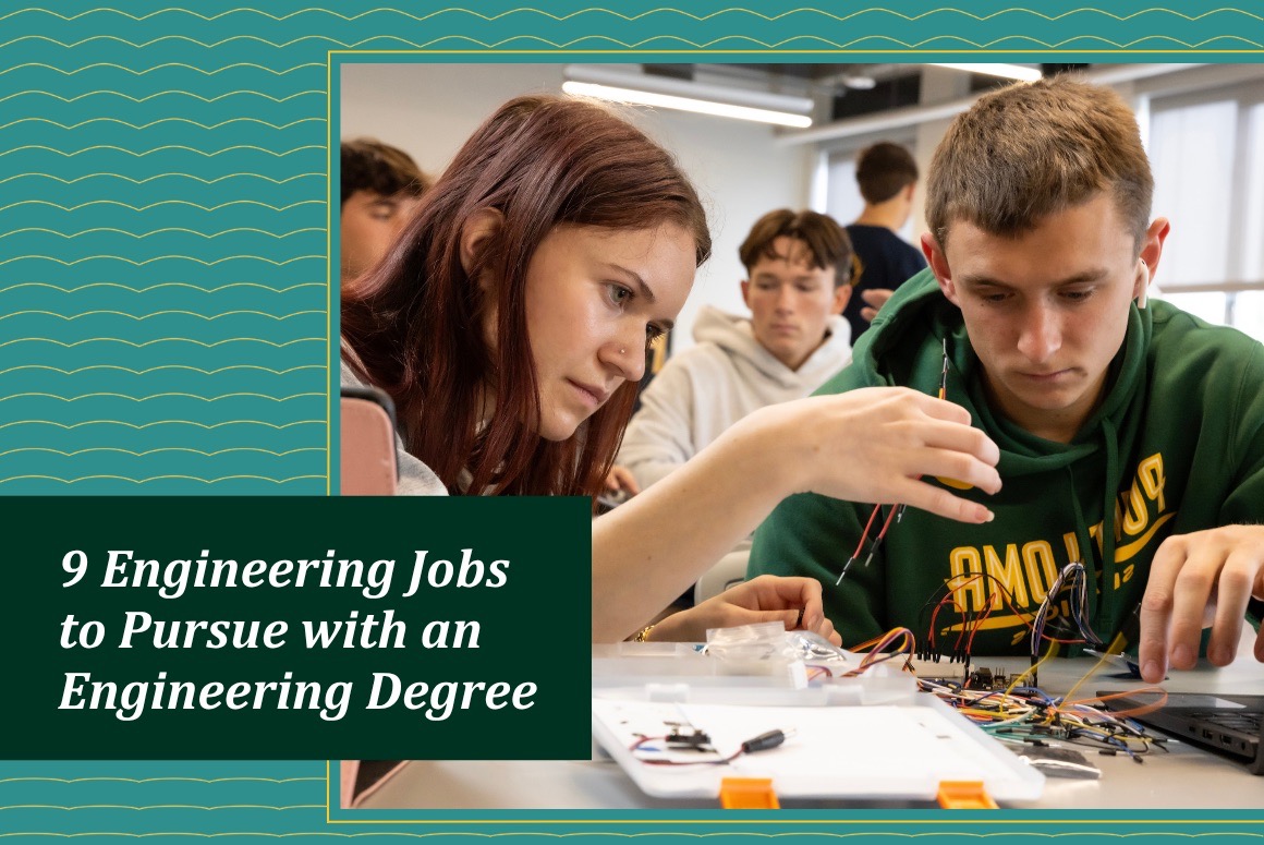 Hero image of engineering students building equipment at PLNU.