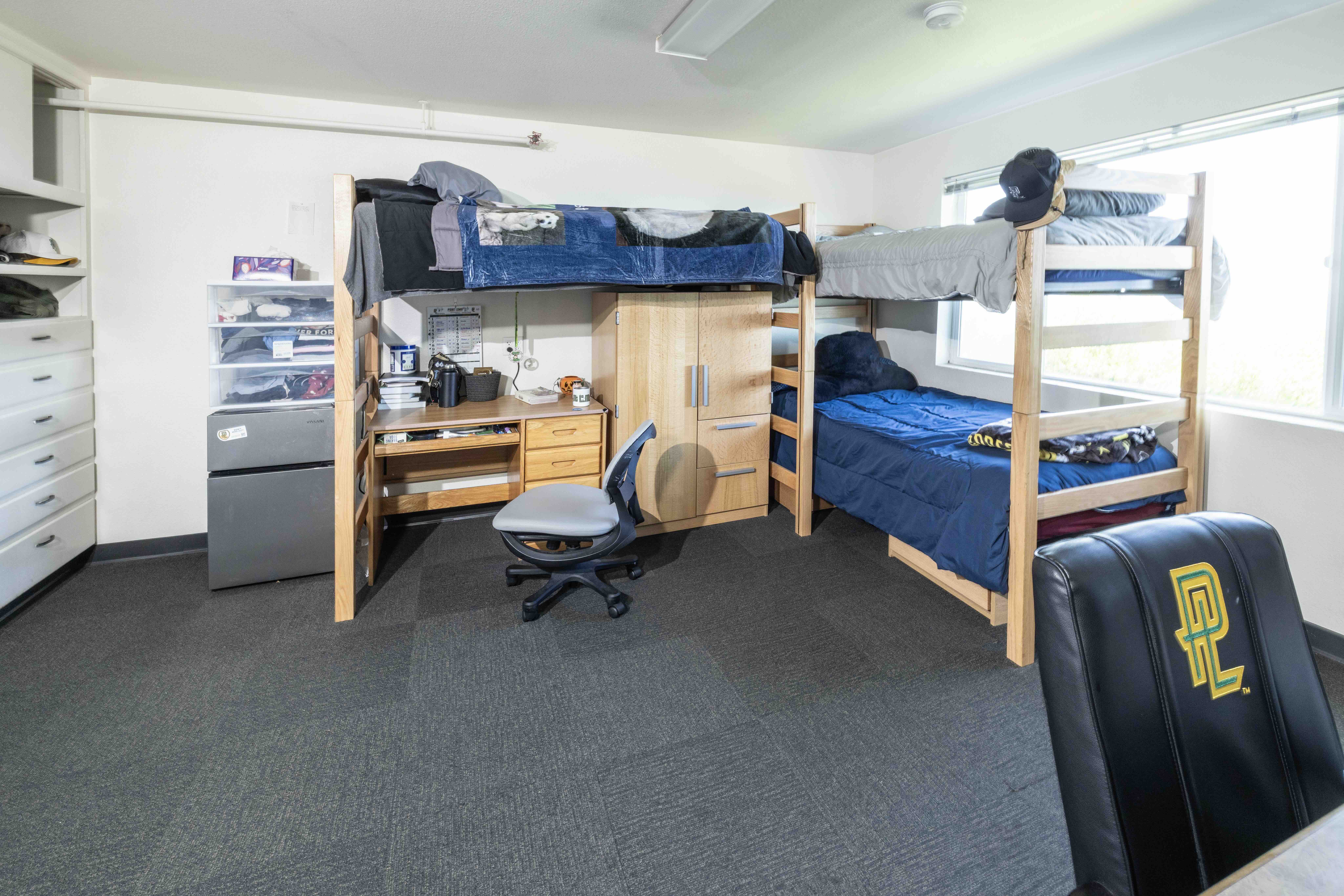 PLNU student's bedroom in Wiley Hall.
