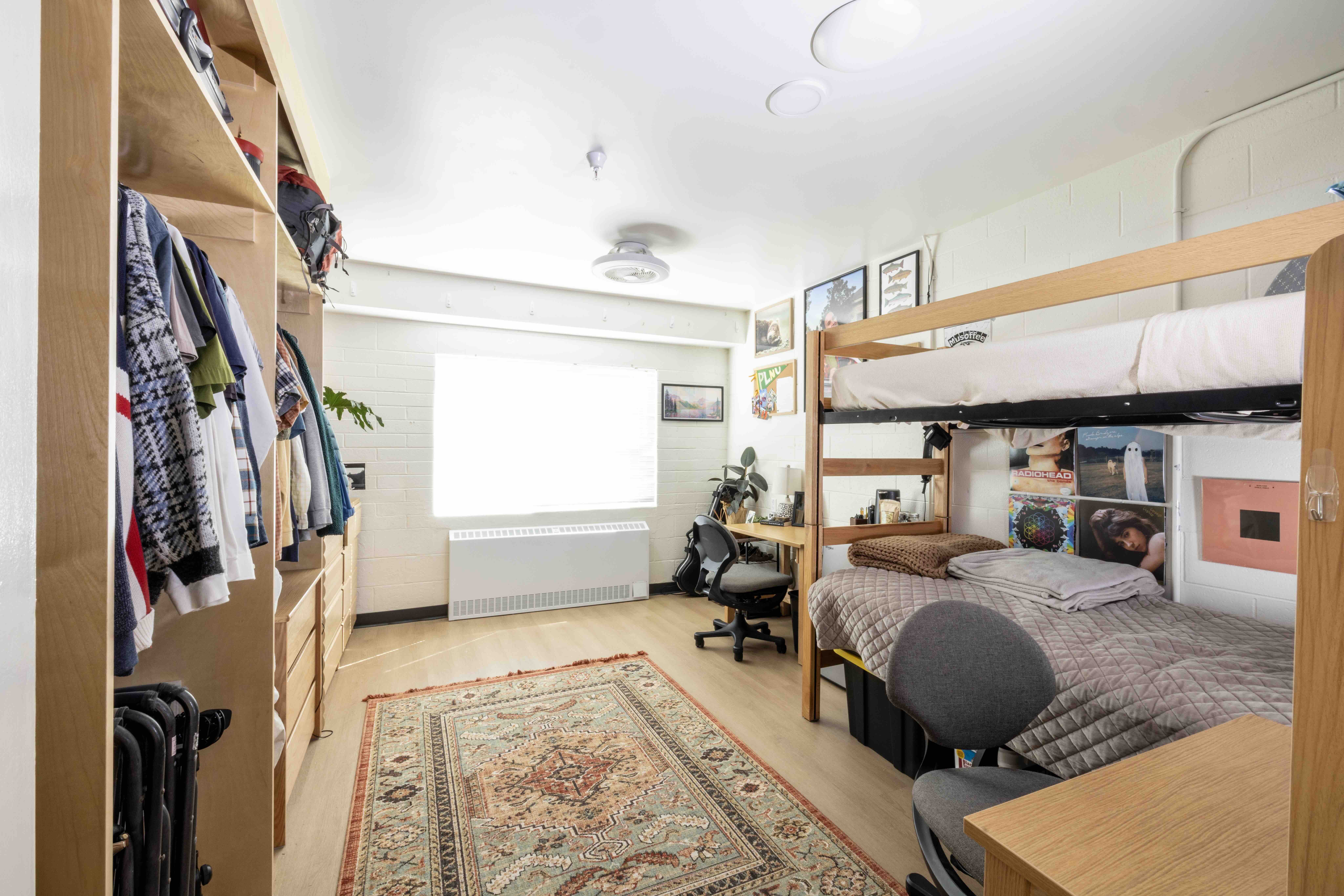 PLNU student's bedroom in Hendricks Hall. 