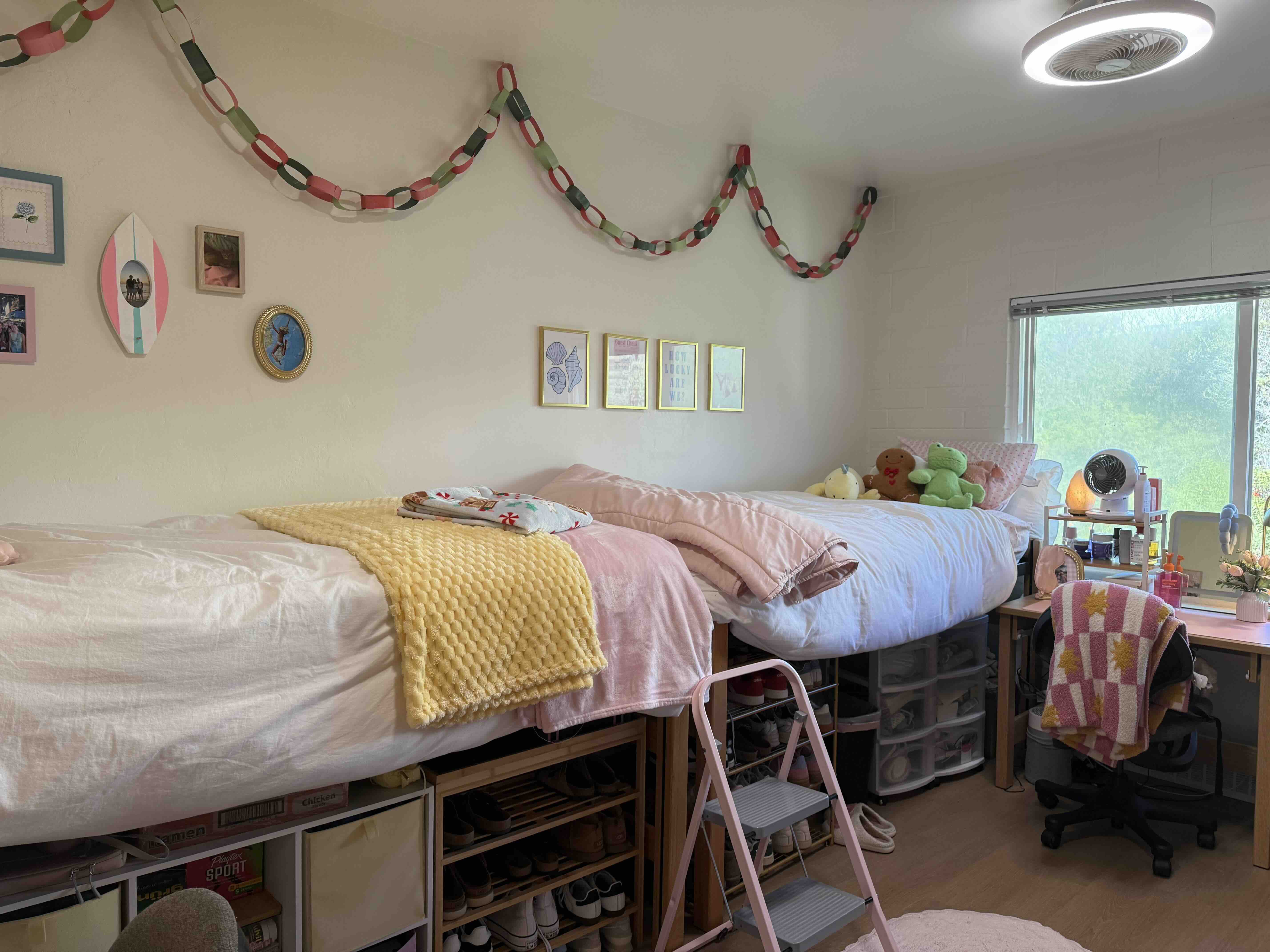 PLNU student's bedroom in Hendricks Hall. 