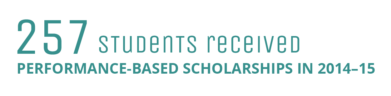 257 students received performance-based scholarships