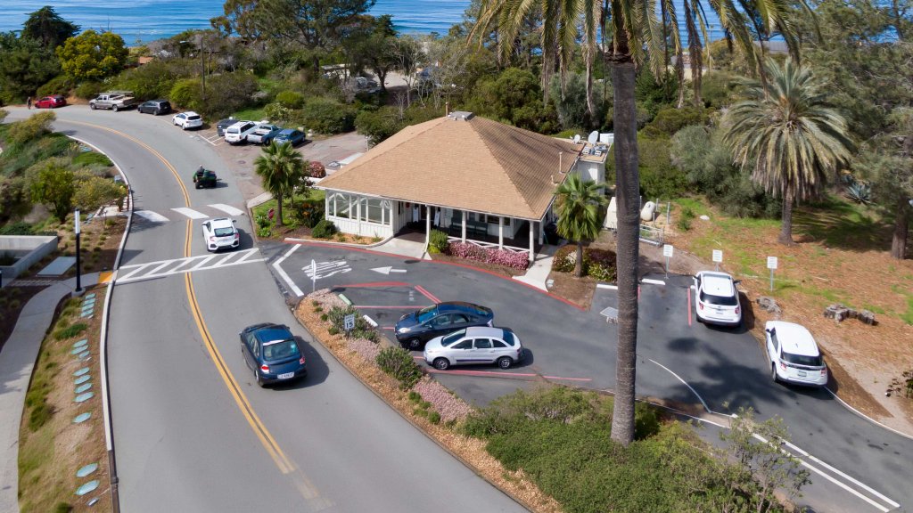 Public Safety building pictured from above from a drone shot.