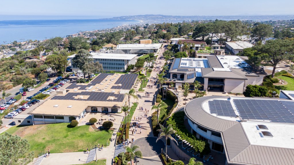 Overview image of PLNU campus from Caf Lane. 