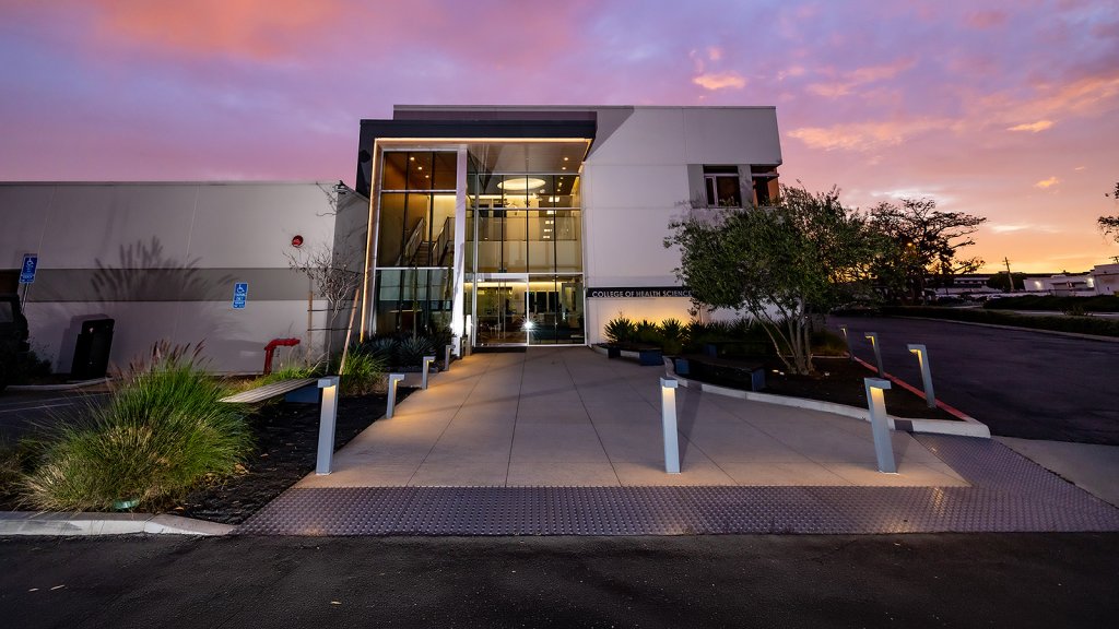 Exterior image of the Balboa Campus at sunset.