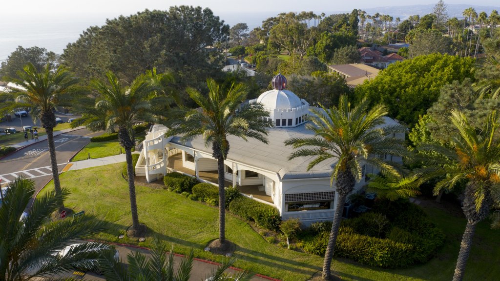 Drone photo of PLNU's Mieras Hall