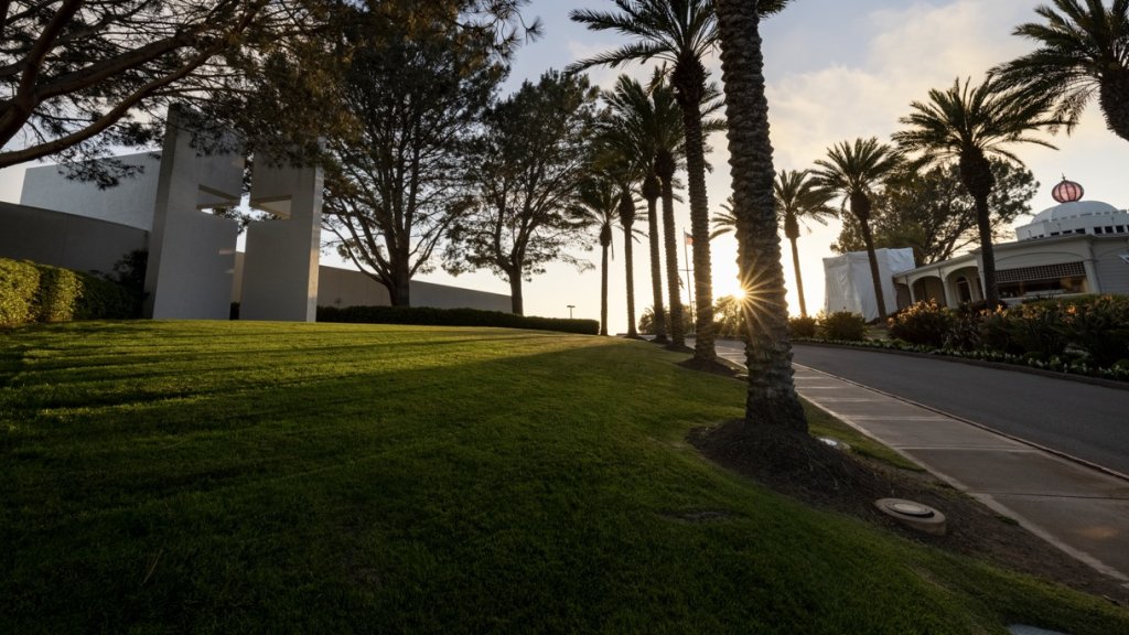 Image of Brown Chapel and Mieras Hall from Lomaland Drive