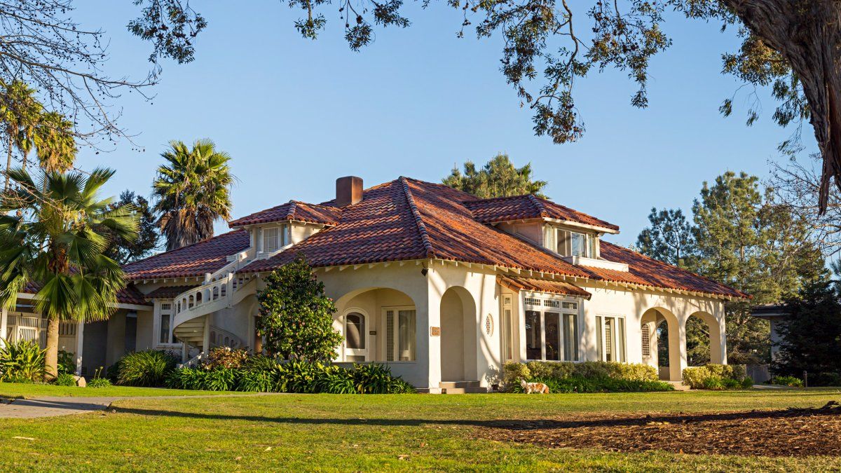 The PLNU alumni house in San Diego, CA with clear blue skies overhead