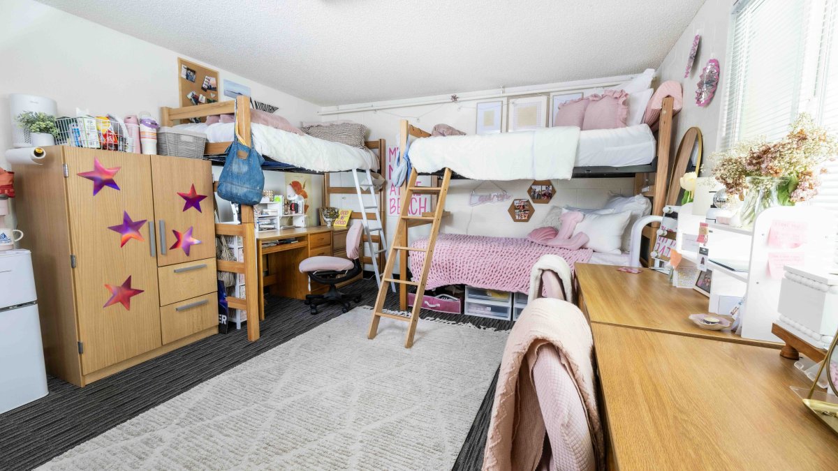 PLNU student's bedroom in Finch Hall. 