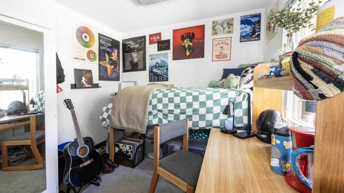 PLNU student's bedroom in Goodwin Hall.