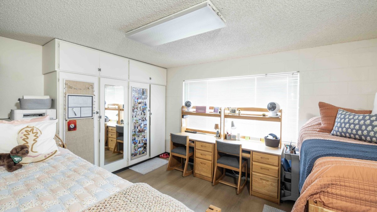 PLNU student's bedroom in Goodwin Hall.