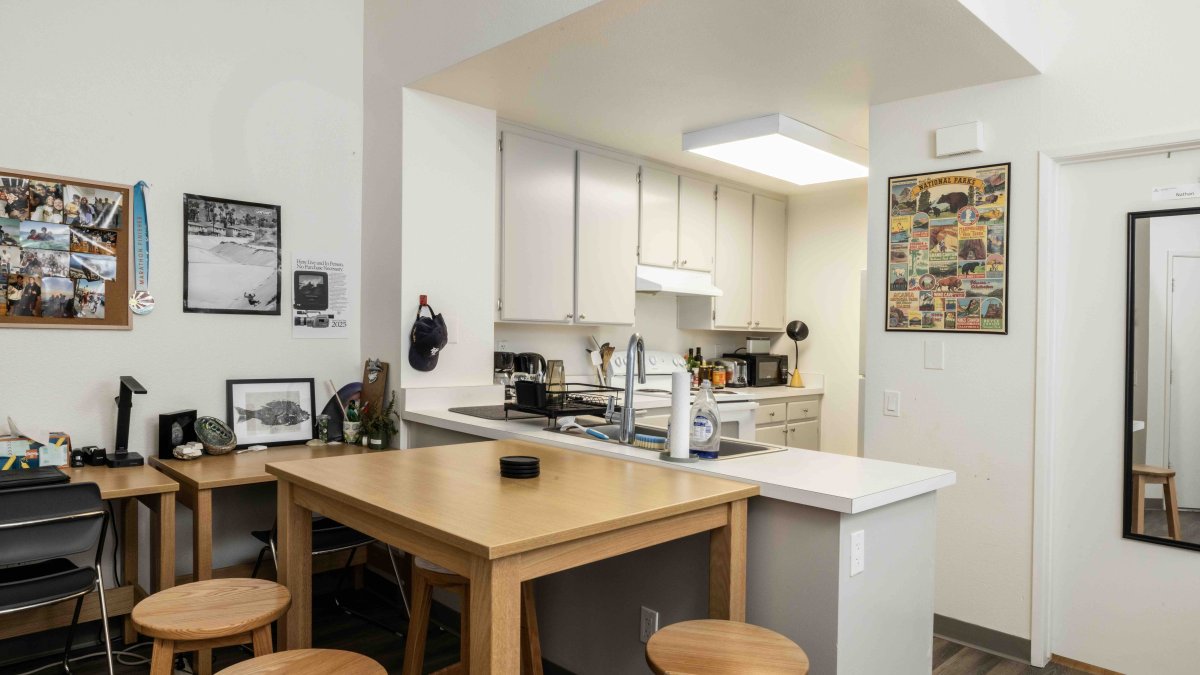PLNU student's kitchen space in Flex Apartments.