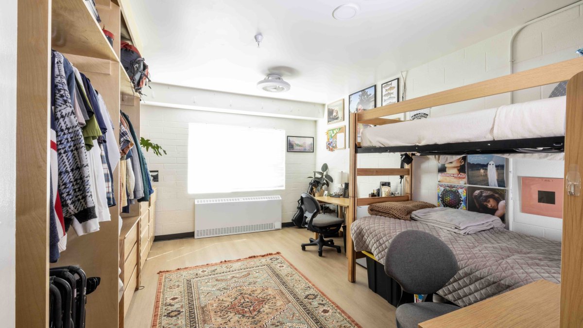 PLNU student's bedroom in Hendricks Hall. 