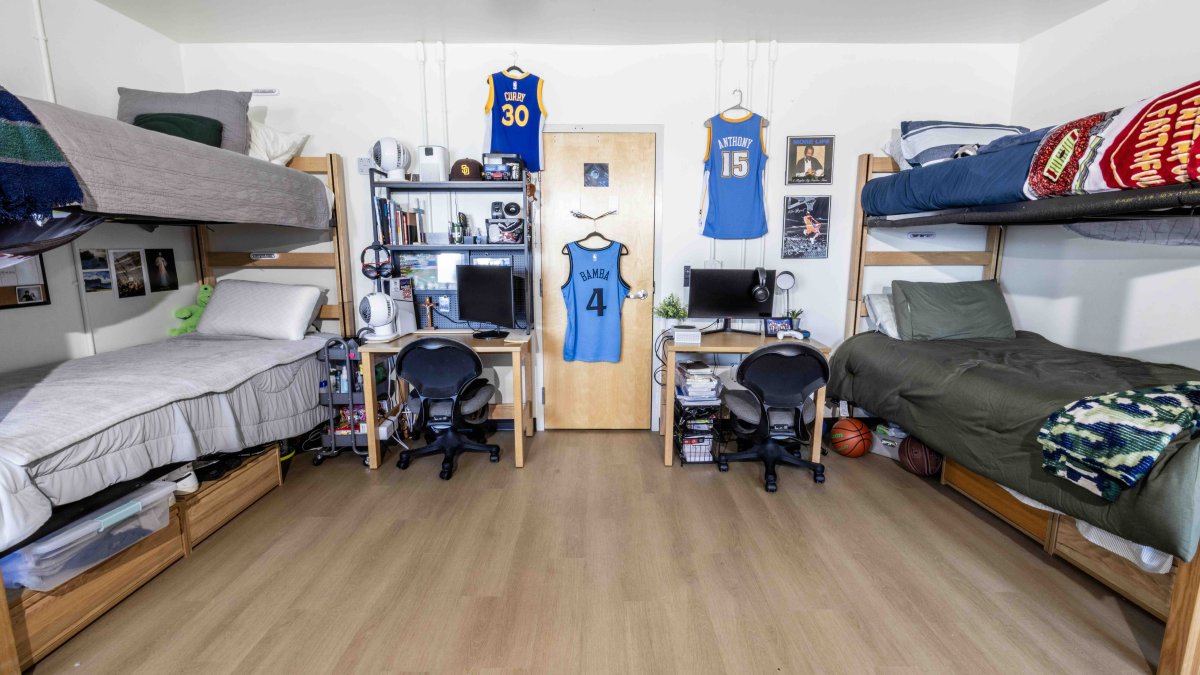 PLNU student's bedroom in Hendricks Hall. 