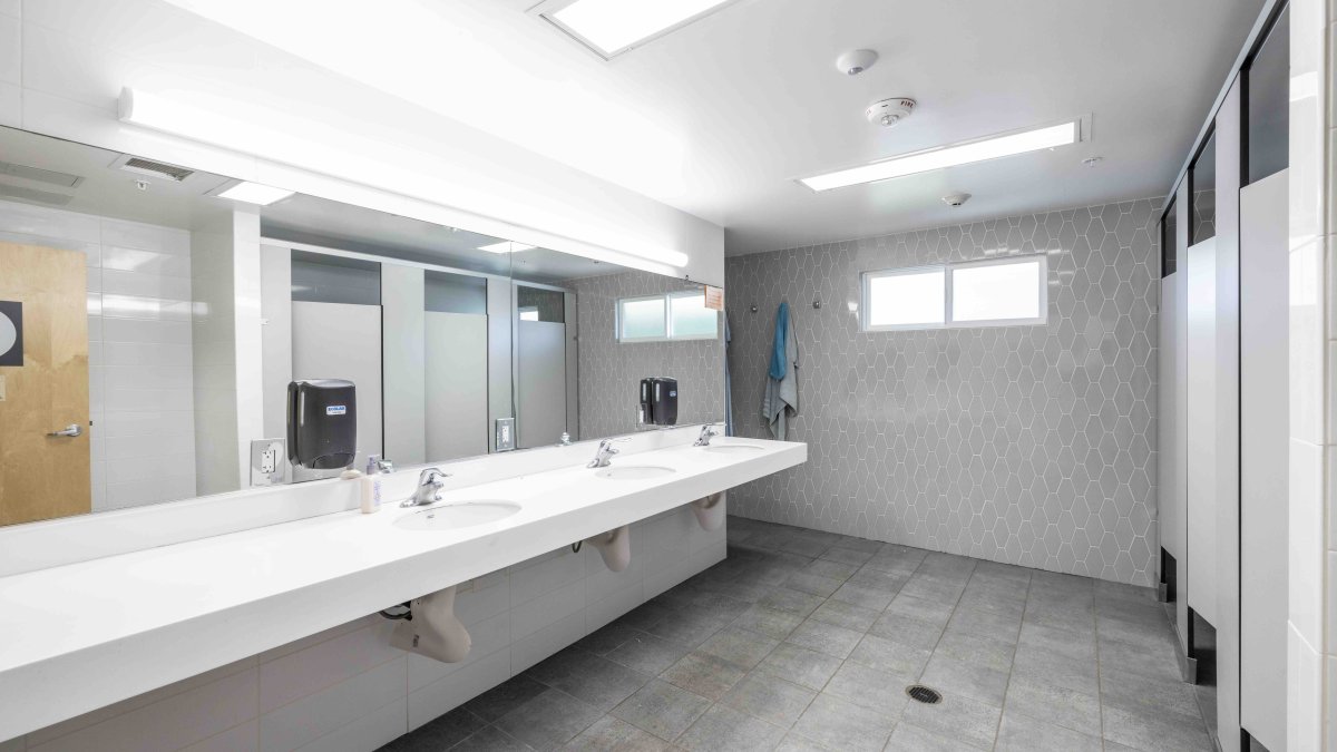 Bathroom space in Klassen Hall. 