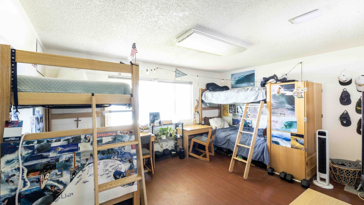 PLNU student's bedroom in Young Hall.