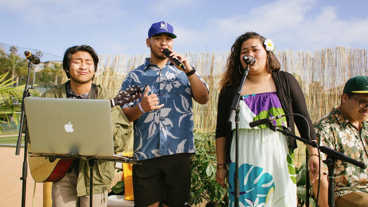 Members of the Hui O'Hawaii club perform native Hawaiian songs.