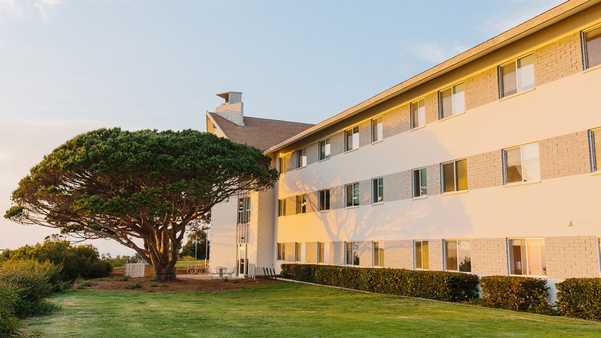 Warm sun rays fall on the south facing exterior of Hendricks Hall