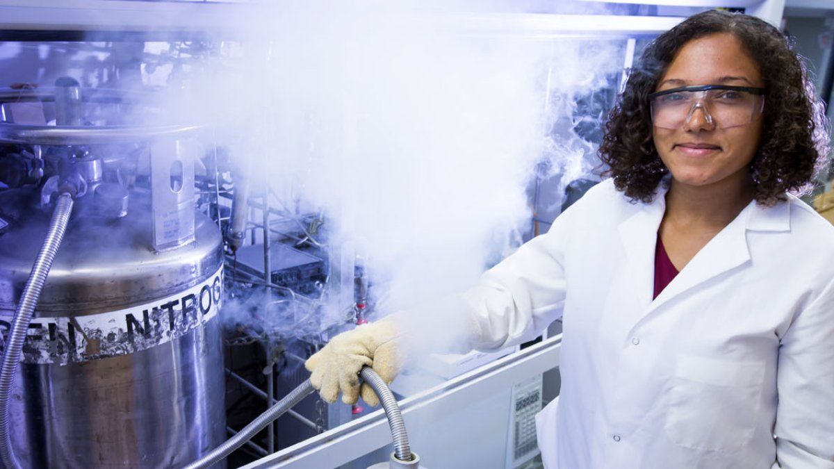 Jasmine Myles in Lab Coat
