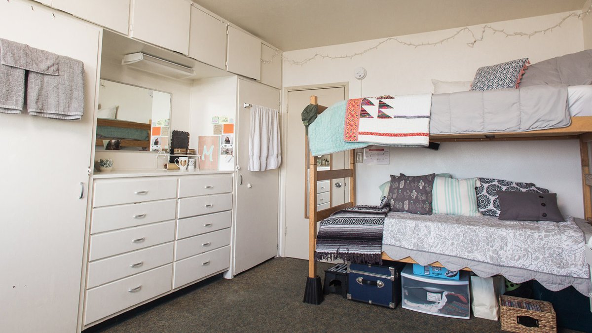 Bunks beds in a room in Klassen Hall.