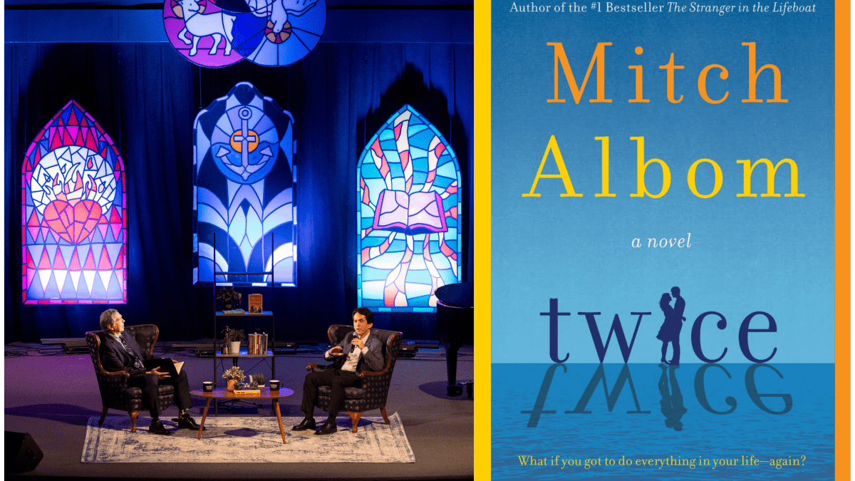 Mitch Albom and Dean with Twice Book Cover