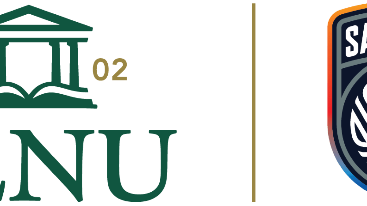 Image of the PLNU logo beside San Diego FC's logo.