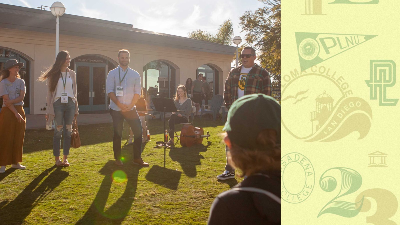 Alumni in the lawn at homecoming