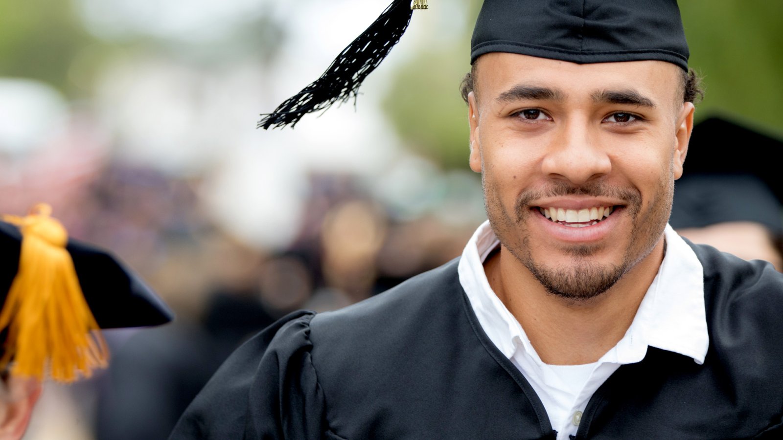 Male Graduate waiting to enter the Greek for the Commencement Convocation