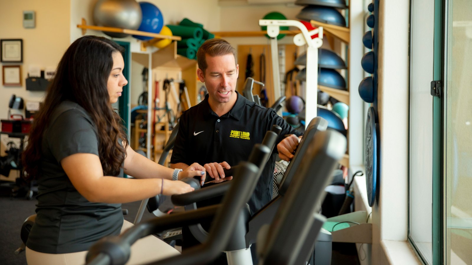 Student and Professor in the Athletic Training Classroom