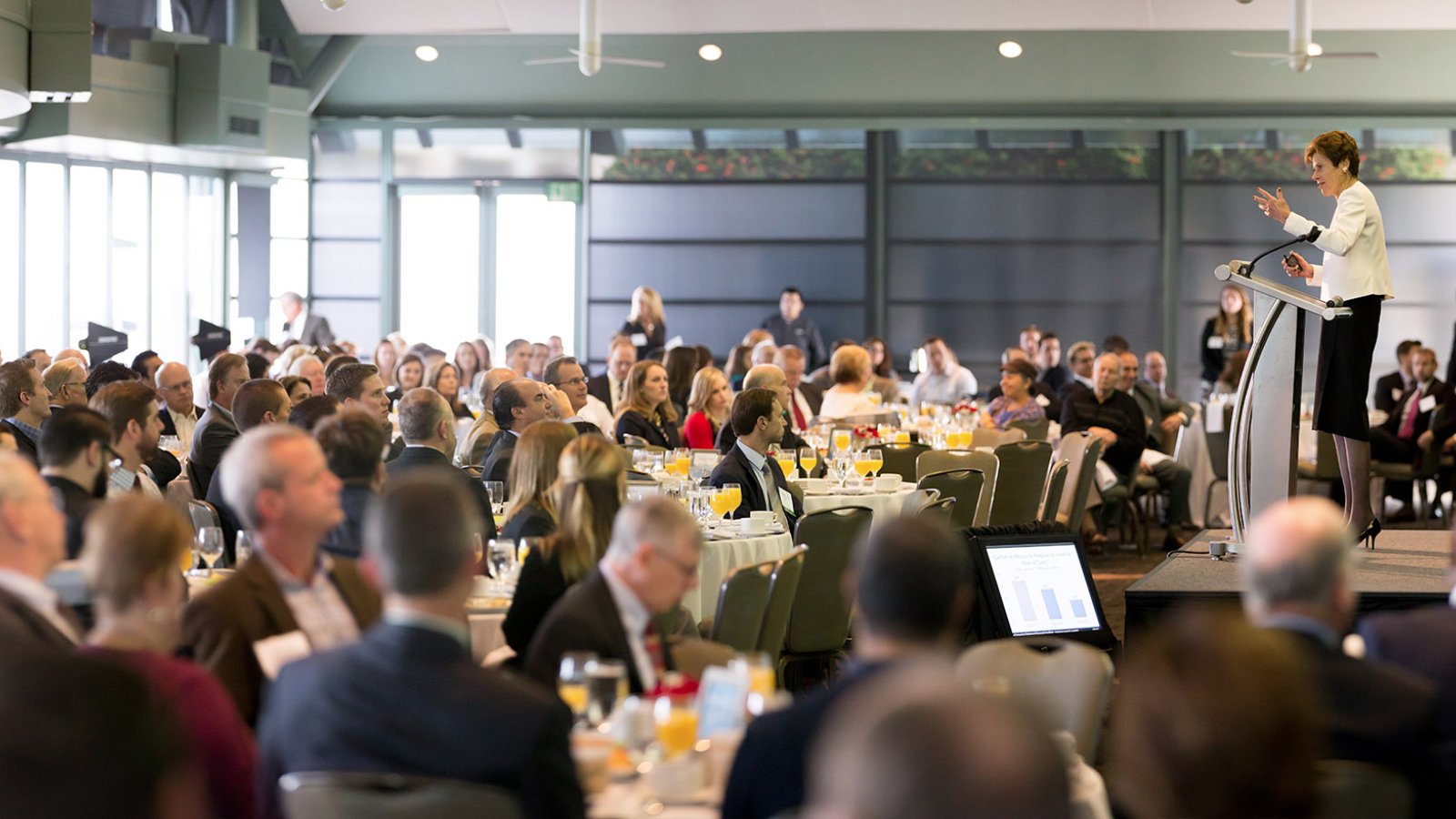PLNU Chief Economist, Dr. Lynn Reaser, addresses attendees at the Economic Outlook Forum.