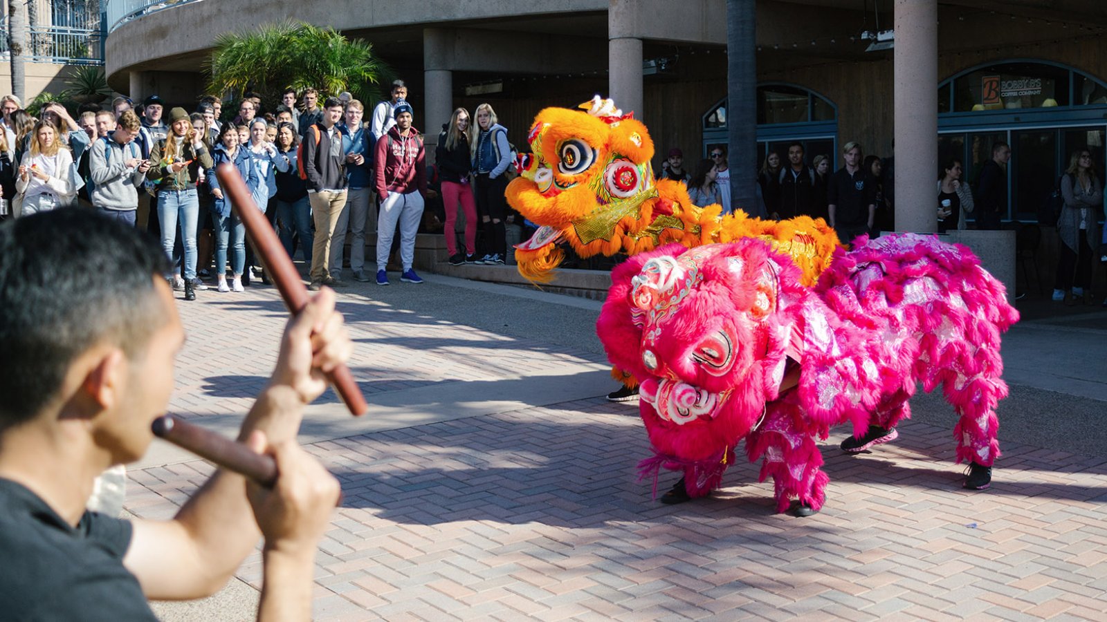 The Lunar New Year celebration begins on the Campus Mall.