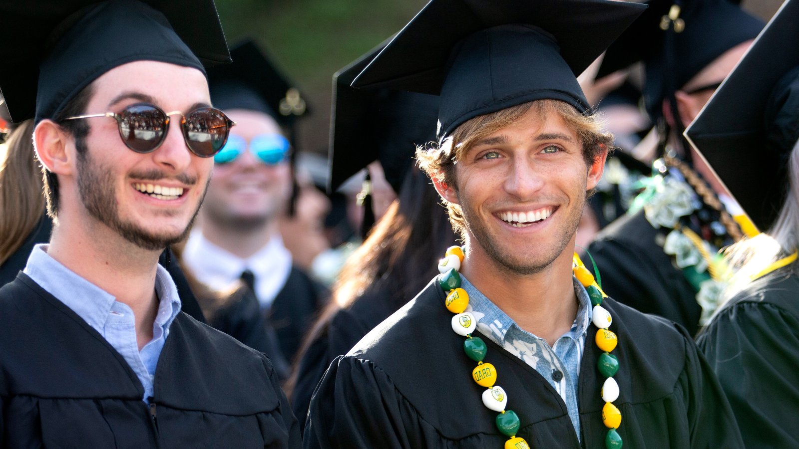 Male undergraduate graduate at commencement 