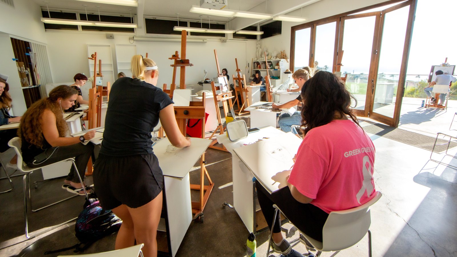 Art Students in Class in Keller Hall