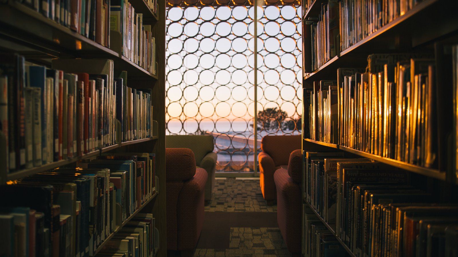 Ryan Library at sunset