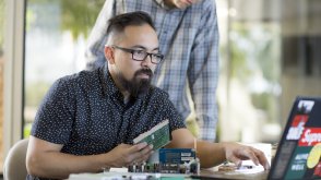 PLNU student performs class assignment for computer science course.