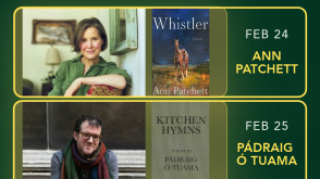 Writer's Symposium 2027 image with Ann Patchett, Padraig O Tuama, and Edwidge Danticat