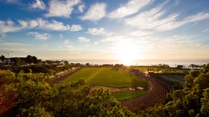 The PLNU soccer field at sunset.