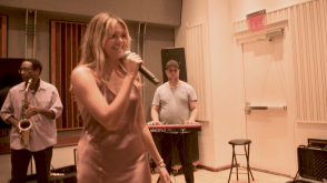 Bella Stine singing at Hit Factory Records Studio (now Fount Studios) 