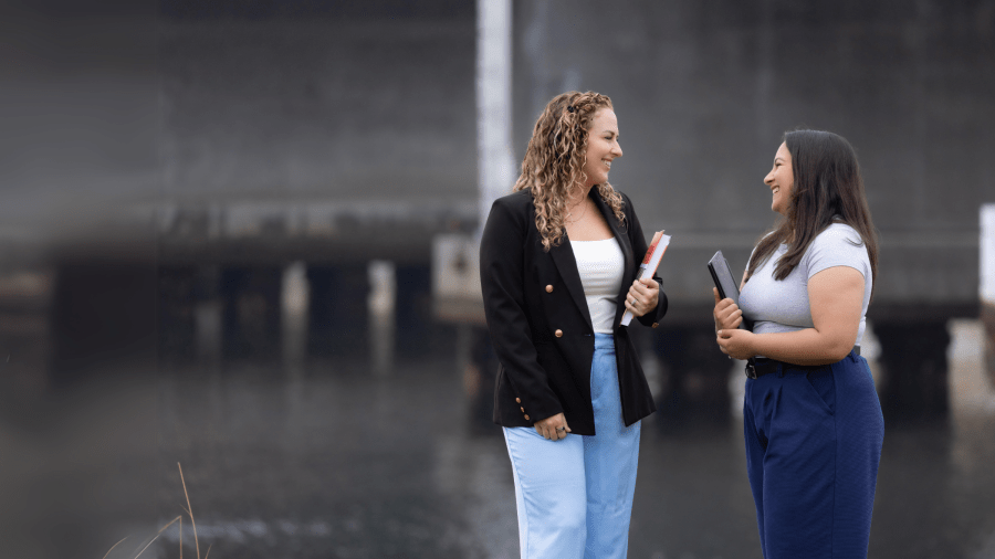 Military Students Conversing Outside Liberty Station