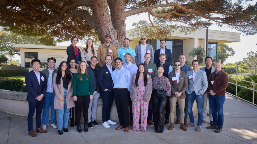 FSB Alumni Board members stand outside in a group photo