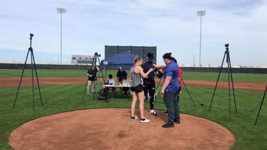 Kinesiology Students Running Pitching Biomechanics Research