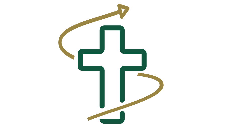 A cross with an arrow wrapping around it icon