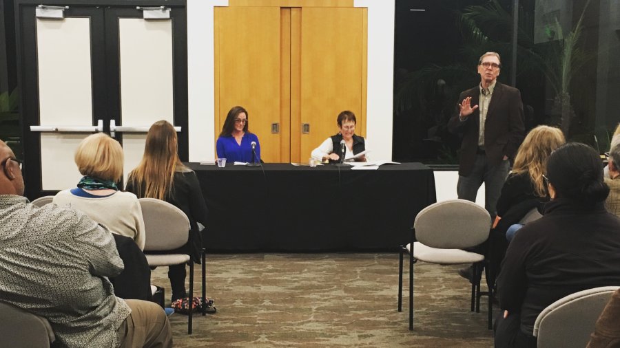 Dean Nelson, Sandy Dijkstra, and Breeann Kirby at writing workshop