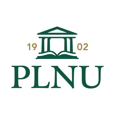 PLNU Acronym Logo in green and gold