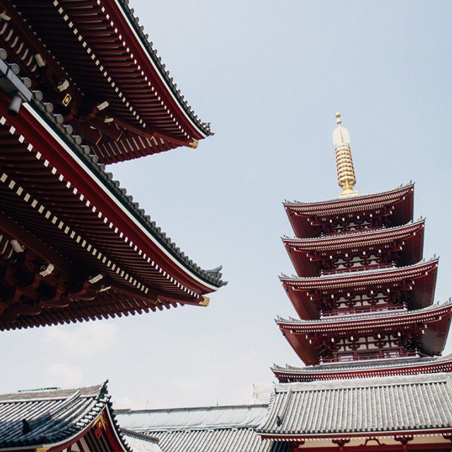 A photograph by a PLNU MBA student of red tiered Chinese towers during an international trip to Asia