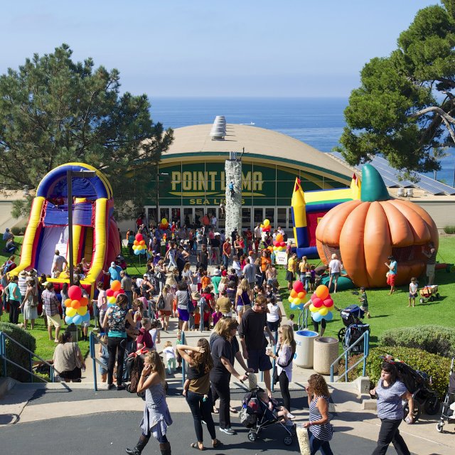 The Fall Festival is underway in front of Golden Gym on the PLNU campus.