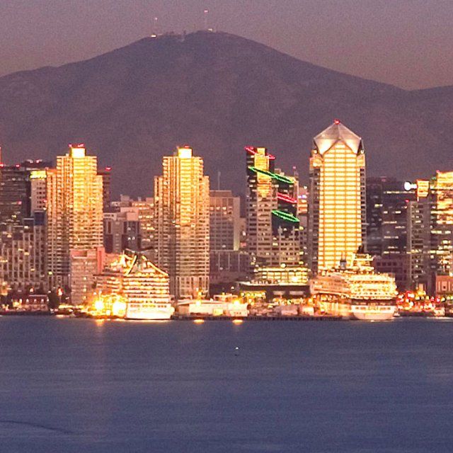 The city of San Diego skyline as seen from the Point Loma peninsula