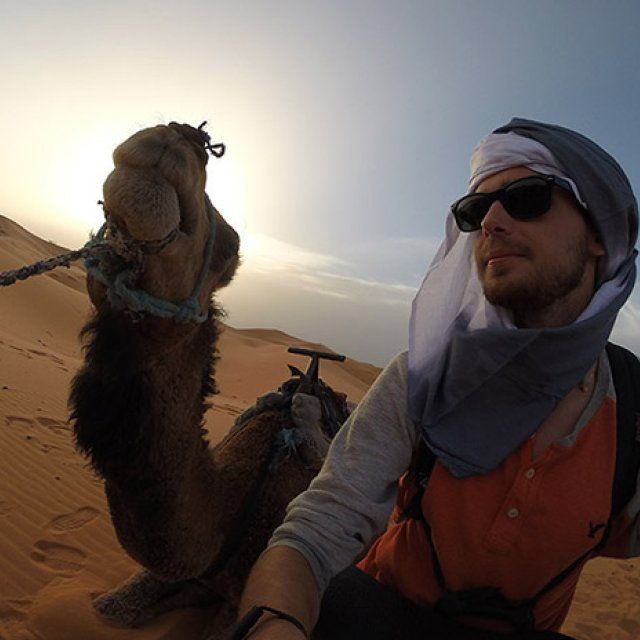 Student with a Camel Abroad