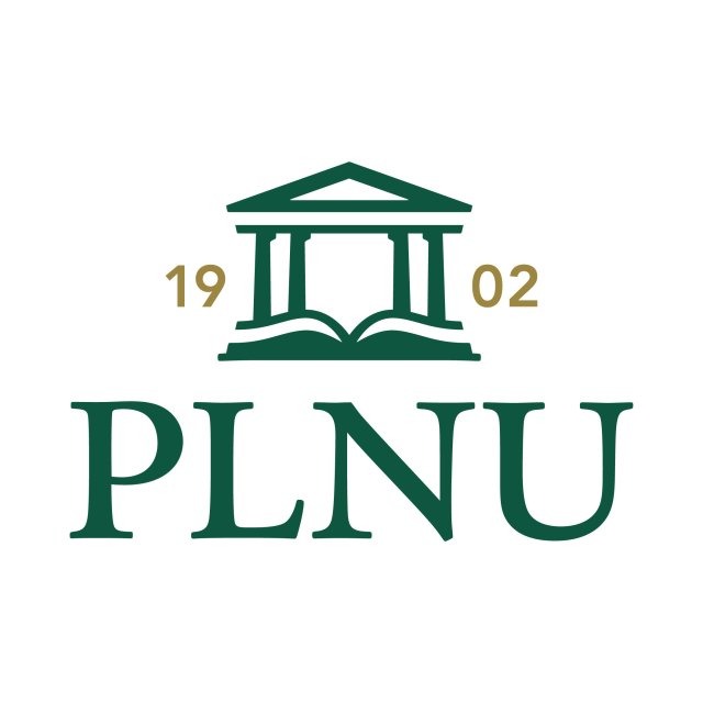PLNU Acronym Logo in green and gold