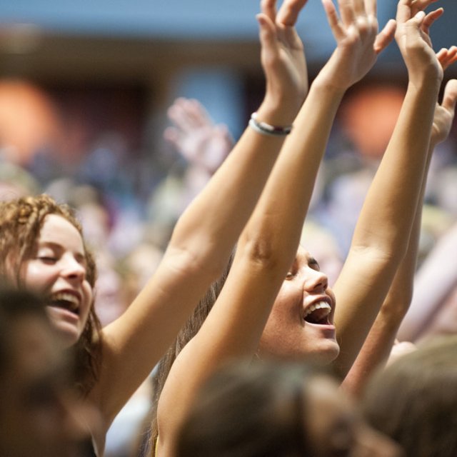 Students worship during a chapel service in Brown Chapel.
